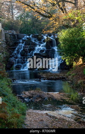 The Ornamental Cascade waterfall in Virginia Water, Surrey, United Kingdom Stock Photo