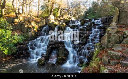 The Ornamental Cascade waterfall in Virginia Water, Surrey, United Kingdom Stock Photo