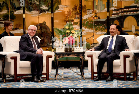 Chengdu, China. 07th Dec, 2018. Federal President Frank-Walter Steinmeier (l) meets Peng Qinghua, Party Secretary of Sichuan Province. On the occasion of a six-day trip to China, Federal President Steinmeier pays a state visit to Chengdu. Credit: Britta Pedersen/dpa-Zentralbild/dpa/Alamy Live News Stock Photo