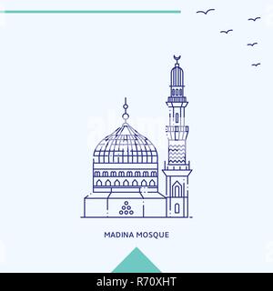 MADINA MOSQUE skyline vector illustration Stock Vector