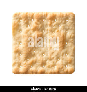 Square soda cracker isolated on white background. Stock Photo