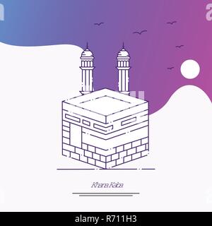 Travel KHANA KABA Poster Template. Purple creative background Stock Vector