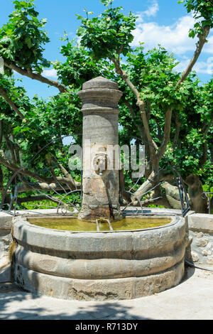 Fountain, Gigondas, Vaucluse, Provence Alpes Cote d’Azur, France Stock Photo