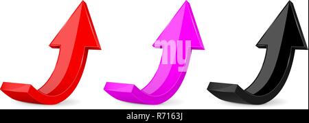 UP arrows. Colored moving up 3d icons Stock Vector