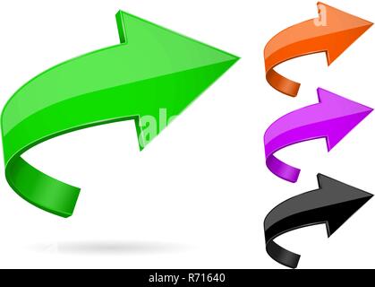 Colored 3d arrows Stock Vector