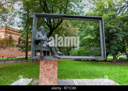 Jan Matejko Monument in Krakow, Poland, 19th century Polish painter (1838-1893). Stock Photo