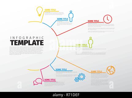Vector multipurpose Infographic template made from lines and icons Stock Vector