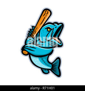 Largemouth Bass Baseball Mascot Stock Photo