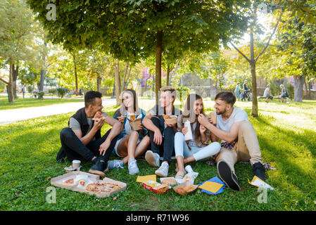 Company of beautiful young people Stock Photo