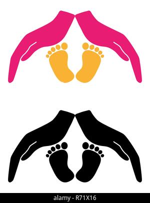 concept of protection and love of child baby vector illustration isolated on white background Stock Vector