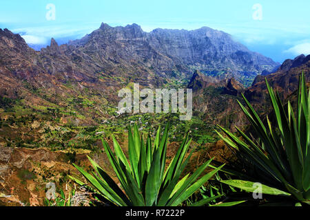 Valley Ribeira do Paúl, Paul Valley, Island Santo Antão, Cape Verde, Cabo Verde, Africa. Stock Photo