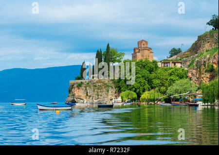 St John Theologian-Kaneo Church, Ohrid lake, Macedonia Stock Photo