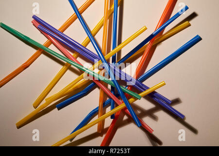 Stop using Plastic straws, Stop plastic pollution on sea, the refusal of disposable plastic drinking straws Stock Photo