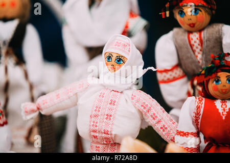 Belarusian Folk Doll. National Traditional Folk Dolls Are Popular Souvenirs From Belarus. Stock Photo