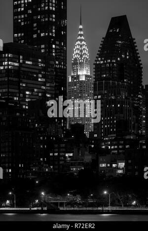 Black & white image of the Chrysler Building, in Manhattan, New York City Stock Photo