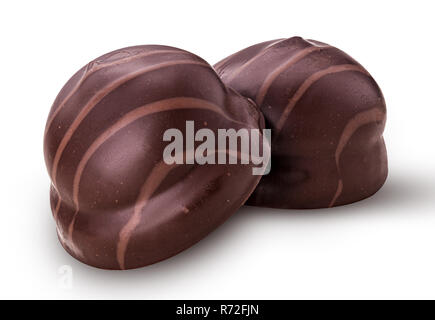 chocolate sweets for tea isolated on white background. Clipping Path. Full depth of field. Stock Photo