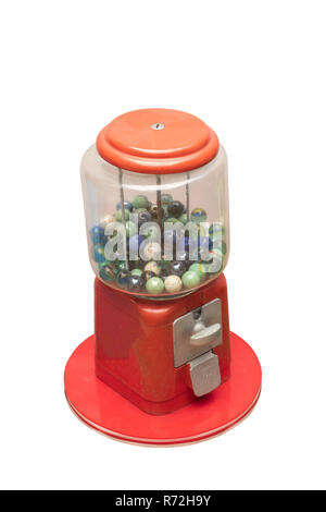 Vintage candy machine isolate on white background.