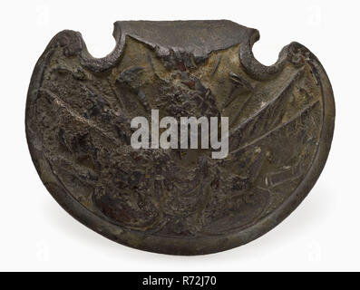Shell-shaped military object, shield or herd, herd ground find copper ...