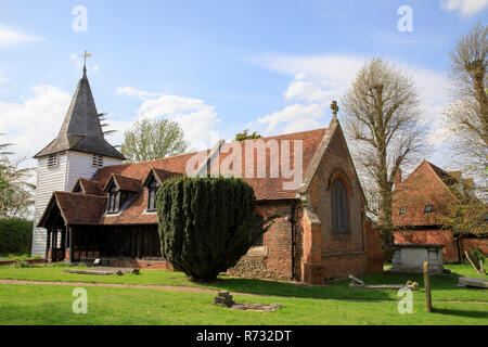 Greensted Church, believed to be the world's oldest wooden church is located in the small village of Greensted, near Chipping Ongar, Essex, England. Stock Photo