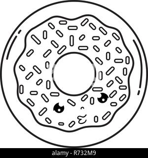 sweet donut kawaii character Stock Vector