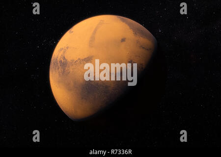 The planet Mars. Red planet in space. Computer graphics Stock Photo