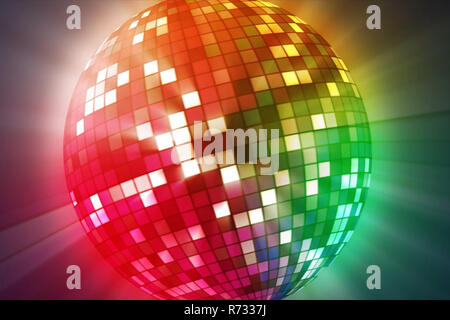 Colorful disco ball rotating light spot reflections on wall and floor Stock  Photo - Alamy