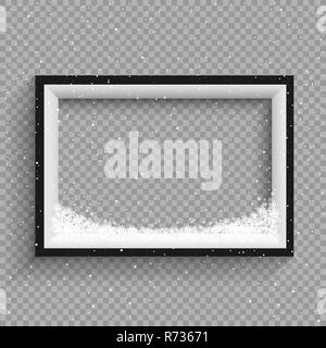 snowfalls on black and white frame Stock Vector