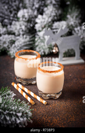 Eggnog. Homemade Eggnog In Glasses For Christmas. by Stocksy