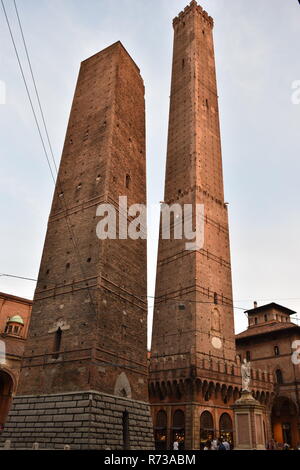 The twin towers of Bologna, Italy Stock Photo