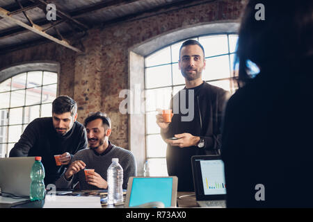 Designers brainstorming in studio Stock Photo