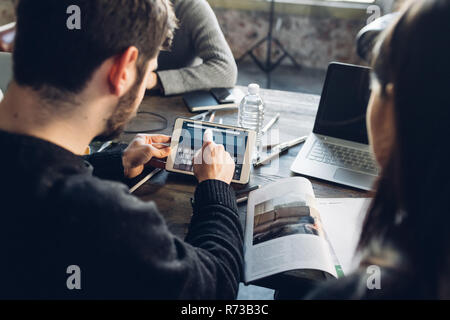 Designers brainstorming in studio Stock Photo