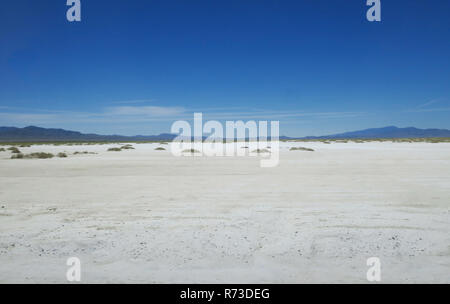 Looking out over the Utah Bonneville Salt Flats. Stock Photo