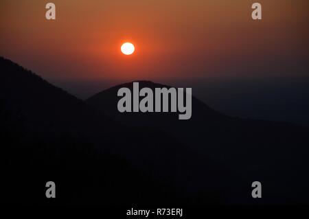 sunset on the Euganean hills Stock Photo