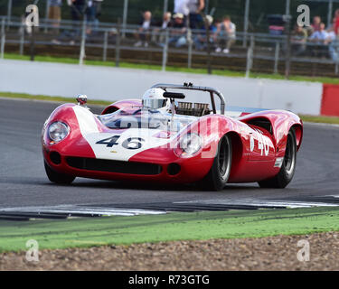 Mike Whitaker, Lola T70 Mk2 Spyder, FIA, Masters Historic Sports Cars, Silverstone Classic 2016, 60's cars, Chris McEvoy, cjm-photography, Classic Rac Stock Photo