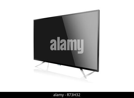 Computer monitor or tv set. Isolated on white background. Stock Photo