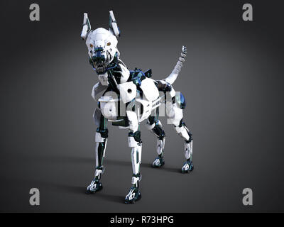 3D rendering of a futuristic robot dog. Stock Photo