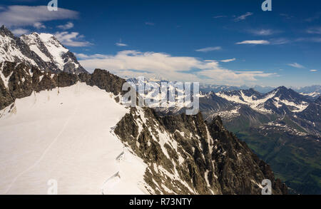 View of Alp from the area of Punta Helbronner summit. Stock Photo