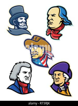 American Presidents and Statesman Mascot Collection Stock Photo