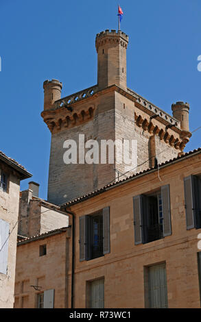 Duchy castle in Uzes, Gard, Occitanie, Languedoc-Roussillon, France, Europe Stock Photo