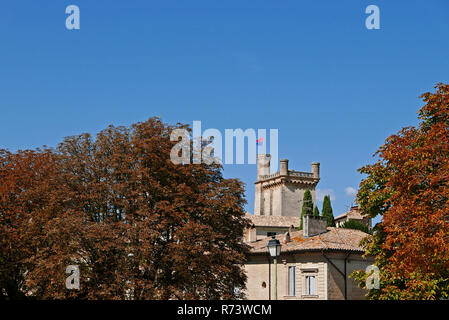 Duchy castle in Uzes, Gard, Occitanie, Languedoc-Roussillon, France, Europe Stock Photo