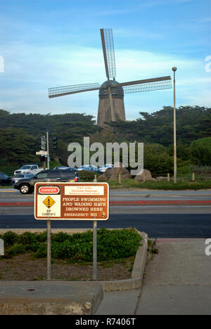 Dutch Windmill in the Golden Gate Park near the Pacific Ocean in San Francisco, California Stock Photo