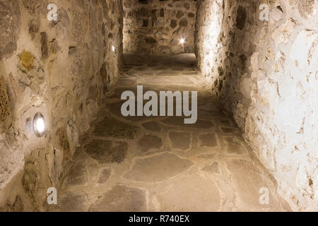 Inside view of first lights on the ancient Momcilov grad fortress in Pirot after reconstruction Stock Photo