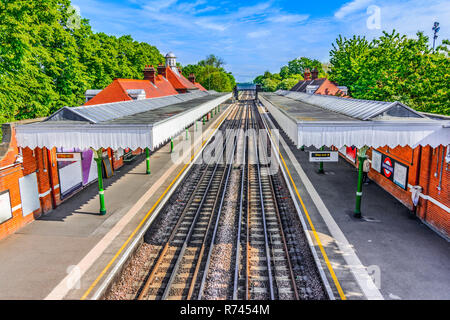 London, The United Kingdom of Great Britain: Colorful London train station Stock Photo