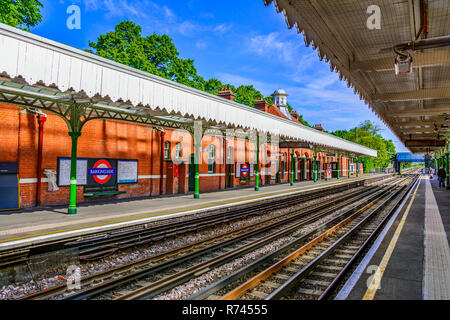 London, The United Kingdom of Great Britain: Colorful London train station Stock Photo