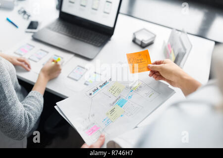 web designers working on user interface project Stock Photo