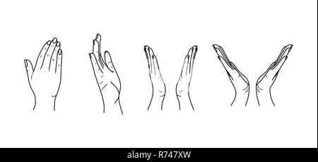 hands applauding pop art style Stock Vector