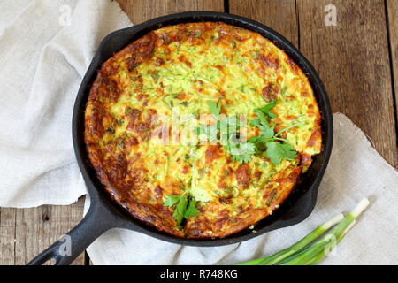 Casserole with courgettes in a pan Stock Photo