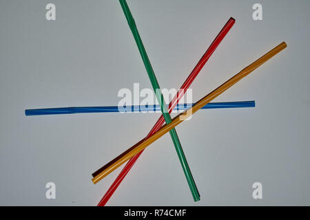 Stop using Plastic straws, Stop plastic pollution on sea, the refusal of disposable plastic drinking straws. Stock Photo
