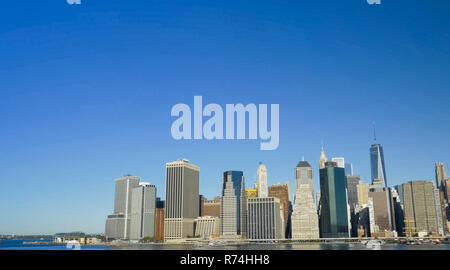 Walking through the streets of New York, Manhattan. The life of New York in the afternoon. Streets and city buildings. Stock Photo