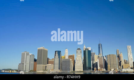 Walking through the streets of New York, Manhattan. The life of New York in the afternoon. Streets and city buildings. Stock Photo